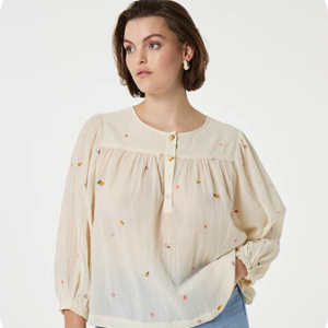 Fabiane Chabot Stine Orange Stripe Sleeves Knit 125